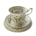 3 Piece Flower of the month series produced by Royal Albert, featuring The Flower of January