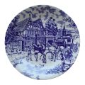 Constantia Blue and White Coaching Scenes `The Red Lion` Fine China Plate - 24.5cm