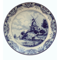 Limited Edition Delft Blauw Hand-Painted Windmill Farm Scene Wall Plate - Made in Holland