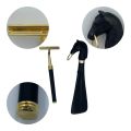 Hong Kong Black Plastic Shoe Horn and Metal Shaving Razor Set - Novelty Collectibles