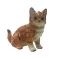 Ceramic Small Ginger Cat Figurine with Blue Eyes - Ebeling & Reuss