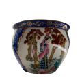Exquisite 19th Century Chinese Famille Verte Fishbowl: Hand-Painted Court Scenes