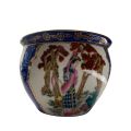 Exquisite 19th Century Chinese Famille Verte Fishbowl: Hand-Painted Court Scenes