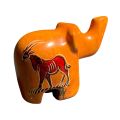 South African Handcrafted Soapstone Elephant - Orange with Hand-Painted Artwork