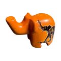 South African Handcrafted Soapstone Elephant - Orange with Hand-Painted Artwork