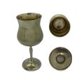 Set of Three 20th Century Silver-Plate Wine Goblets with Patina