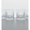 Vintage Cut-Crystal Whisky Glasses Set of 4 - Hand-Cut Pattern