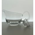 Vintage Hand Blown Glass Gravy Boat with Ladle - Elegant Solid Glassware