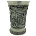 Vintage German SKS Zinn Pewter Mug - Hunting Scene Relief - 380ml Capacity