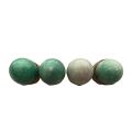 Set of 4 Aqua Granite Polished Stone Eggs with Brass Stands - Natural Elegance Collection