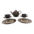 Antique Royal Staffordshire Pottery Jenny Lind 1795 Castle Scene Tea Set - 9 Pieces