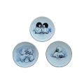 3 Piece Tiny Vintage Morehead Inc. 1984 Porcelain Collectors Plates Set - Cute Animalier Scenes