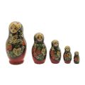 Set of 5 Hand Decorated Babushka Russian Matryoshka Nesting Dolls - Strawberries - 14cm