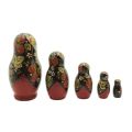 Set of 5 Hand Decorated Babushka Russian Matryoshka Nesting Dolls - Strawberries - 14cm