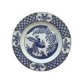 Antique Wood & Sons `YUAN` Transferware Rimmed Side Plate with Blue Floral and Peacock Decorations