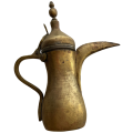 Antique Islamic Brass Dallah Coffee Pot with Impressed Signature - 18th to 19th Century