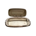 Vintage Chrome Plated Tin Butter Dish with Cover - Art Deco Design, c. 1974