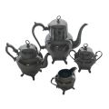 Very Rare Antique Royal Netherlands Metal Works Pewter Tea Set - J.N. Daalderop & Sons, Tiel Holland