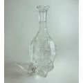 Hofbauer Germany Byrdes Collection Clear Cut Crystal Decanter with Stopper - Stunning Bird Design