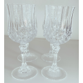 Vintage Set of 4 Crystal dArques Longchamp Durand Wine Glasses - 1980s Stemware Collection