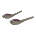 Set of 2 Chinese Porcelain Spoons with Pink Decorations and Gold Trim - 13cm, 54g