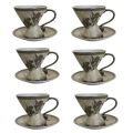 12-Piece Vintage Yamasen Gold Collection Espresso Cups and Saucers - Fine Porcelain, 24K Gold Plated