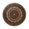 Hand-Decorated Stoneware Charger Wall Hanging Plate - Earthy Tones, 19.6cm Diameter- Signed