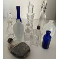 Collection of 11 Antique and Vintage Glass Collector`s Bottles - Rare Bottles