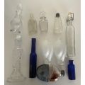 Collection of 11 Antique and Vintage Glass Collector`s Bottles - Rare Bottles