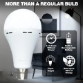 5 Pack 12W Rechargeable Bulbs Auto On With Battery For Emergency Use - B22
