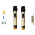 Long range UHF Wireless Microphone set of 2 Microphones with 6.3mm jack receiver