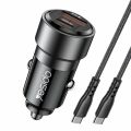Yesido Super Fast Charging 60W Car Charger With Dual USB Type-C Cable - Y55