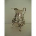 Antique George II Sterling Silver Creamer London 1757 Repousse Hunting Scene 83 gm