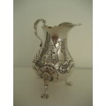 Antique George II Sterling Silver Creamer London 1757 Repousse Hunting Scene 83 gm
