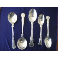 Kings Pattern Silver Plated Spoons 1 Tablespoon, 2 Soup Spoons, 2 Dessert Spoons