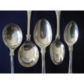Kings Pattern Silver Plated Spoons 1 Tablespoon, 2 Soup Spoons, 2 Dessert Spoons