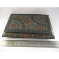 Attractive Lacquered Wood Box Decorated with Flowers Hand Painted