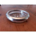 Sterling Silver Rim Pressed Glass Coaster FB Rogers Silver Co (USA) Gadrooned Edge