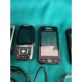 Job Lot of 5 Various Samsung Phones, 2 chargers and 1 extra battery
