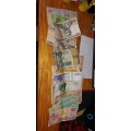 Old bank notes (dirhams, real, Danske pounds other African currencies)
