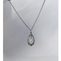 Vintage silver necklace with faux pearl pendant