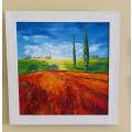 In The Country, framed oil painting by Mary Papas