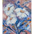 Daisies,  oil painting by artist Mary Papas