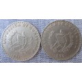 25 Centavos 1971/75 Guatemala (x2 Coins Lot)