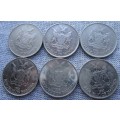 50 Cents 1993 Namibia (x6 Coins Lot)