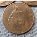 1895/95/97/98/99 One Penny Great Britain (Lot)