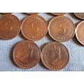 5 Cents Mauritius 1960/63/64/67/69