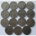 2 Lire Italy 1923/24/25 (x15 Coins Lot)
