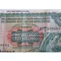 1954 UNION "STANDARD BANK OF SOUTH" 10 SHILLINGS NOTE WINDHOEK "RARE"