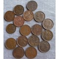 20 / 50 Centimes Belgie 1950/53/54/55/57/58/66/70/80/82 (x17 Coins Lot)